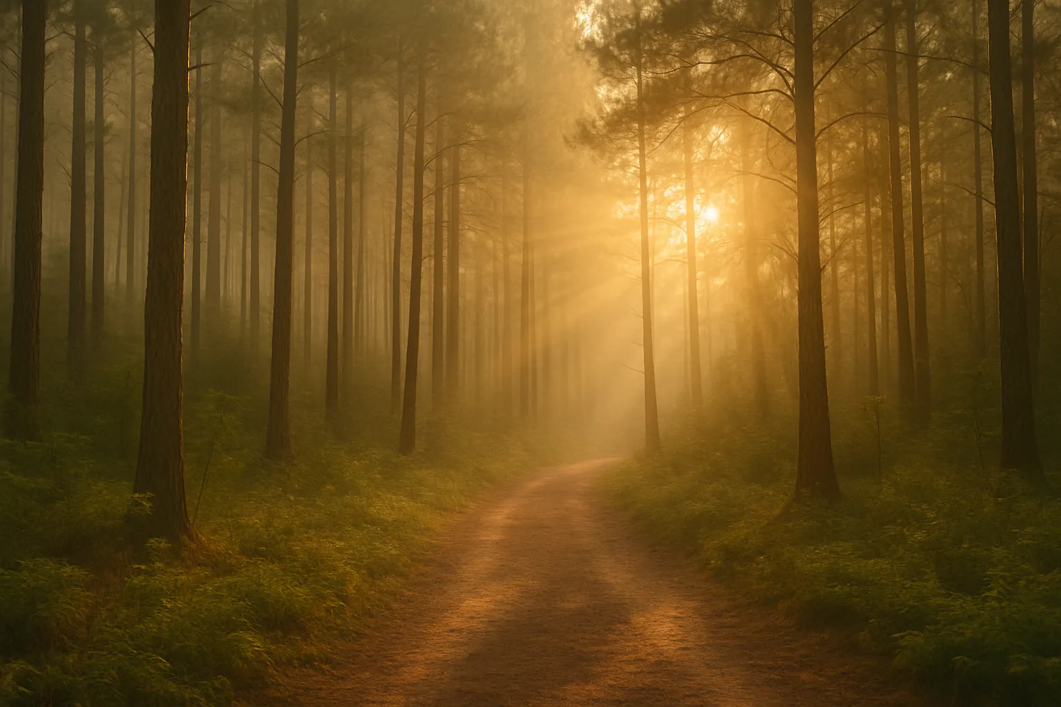 Amanecer en el bosque